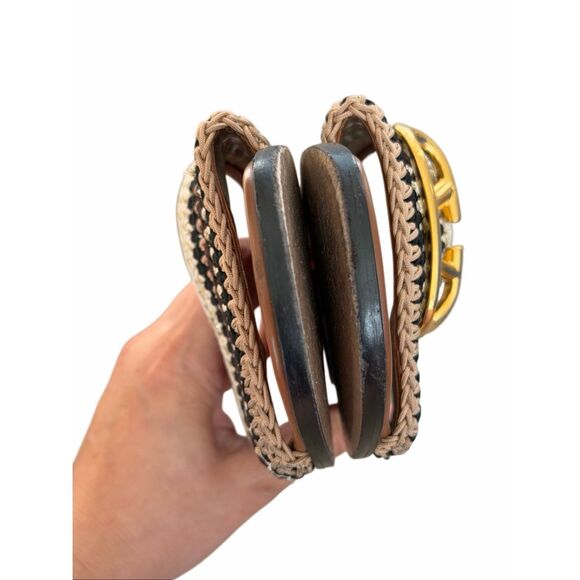 Valentino Garavani Slide Crochet Sandal Ivory Multi Size 8US 38EU Open Toe $980 - Picture 6 of 10